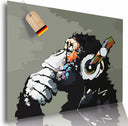 Poster: Affe mit Kopfhörer; Größe 59,4 x 42 cm