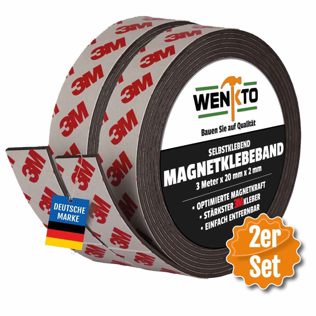 Magnet Klebeband, Länge 3 Meter, Breite 2 cm