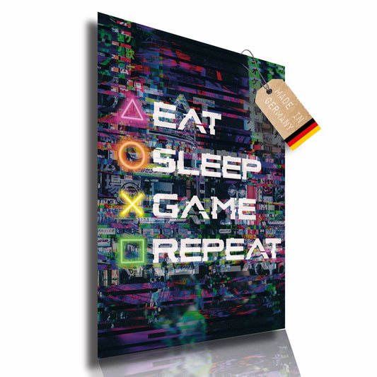 Poster für Gamer "Eat-Sleep-Game-Repeat"