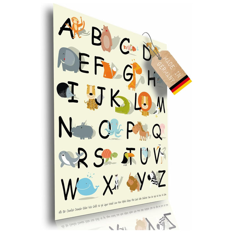Poster Tier ABC für Kinder Größe: 60 x 42 cm