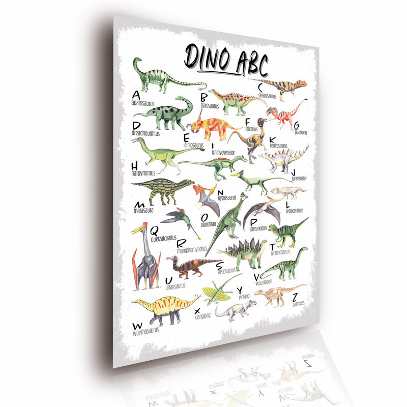 Poster Kinderposter ABC Lernposter Dinosaurier Aquarell Größe: 42 x 60 cm