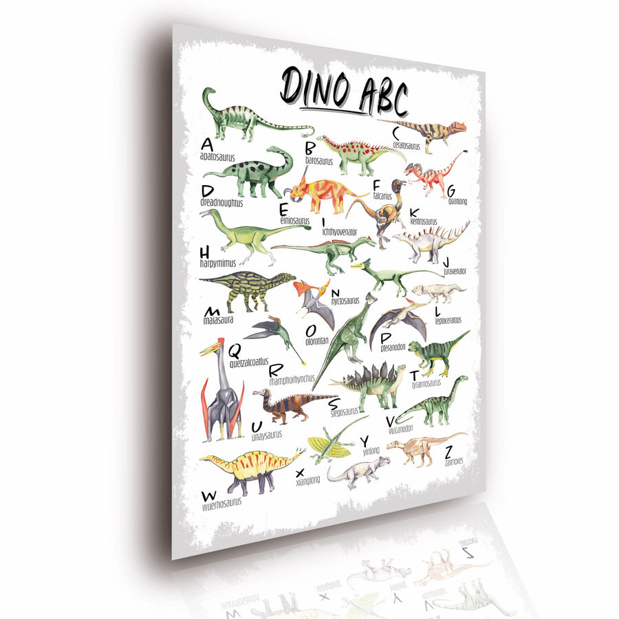 Poster Kinderposter ABC Lernposter Dinosaurier Aquarell Größe: 42 x 60 cm