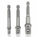 Stecknuss-Adapter 3er Set Sechskant auf 1/4", 1/2", 3/8" Vierkant