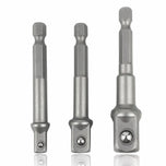 Stecknuss-Adapter 3er Set Sechskant auf 1/4", 1/2", 3/8" Vierkant
