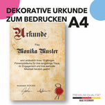 Urkunde Blanko Vordruck Premium Papier DIN A4