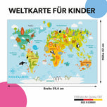 XXL Kinderposter Weltkarte für Kinder Größe: 60 x 42 cm