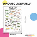 Poster Kinderposter ABC Lernposter Dinosaurier Aquarell Größe: 42 x 60 cm