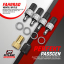 4er Set Dunlop Fahrradventil inkl. Kappe & Schrader Adapter 18 teiliges Reperaturset