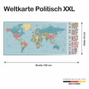 Poster: Weltkarte Politisch; Größe: 100x44 cm