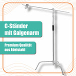 Galgenstativ Lichtstativ aus Edelstahl 96-260 cm