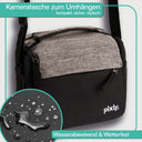 Kameratasche mit Schultergurt; Farbe: schwarz/grau