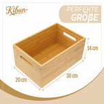 Holzkiste mit Griffe aus Bambus 30 x 20 x 14 cm