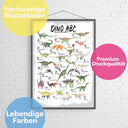 Poster Kinderposter ABC Lernposter Dinosaurier Aquarell Größe: 42 x 60 cm
