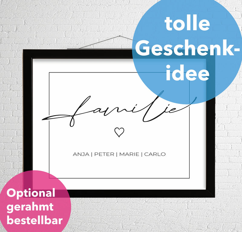Personalisiertes Poster Familie