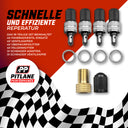 4er Set Dunlop Fahrradventil inkl. Kappe & Schrader Adapter 18 teiliges Reperaturset