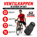 10er Set: Fahrrad Ventilkappen Dunlop/Presta