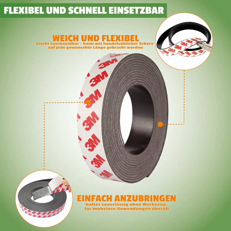 Magnet Klebeband, Länge 3 Meter, Breite 2 cm