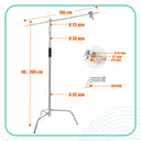 Galgenstativ Lichtstativ aus Edelstahl 96-260 cm