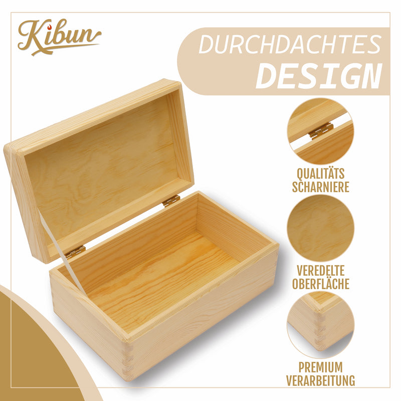 Holzkiste mit Klappdeckel 25 x 15 x 10 cm