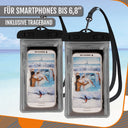 Active Peak 2er Set wasserdichte Smartphonetasche; Schwarz