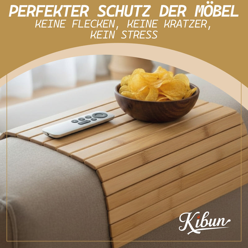 Flexible Couch-Ablage aus Bambus 63 x 37 cm