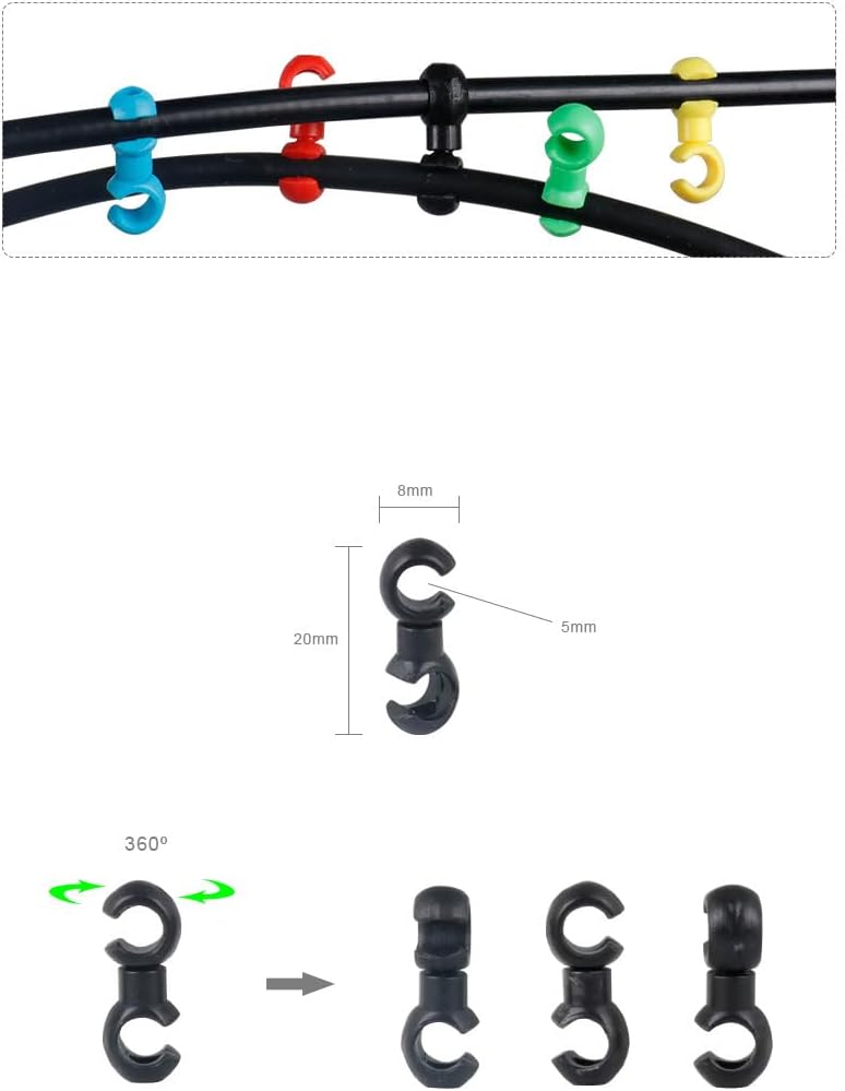 Fahrrad Hydraulikschlauch-Clips 8er Set Farbe: Weiß