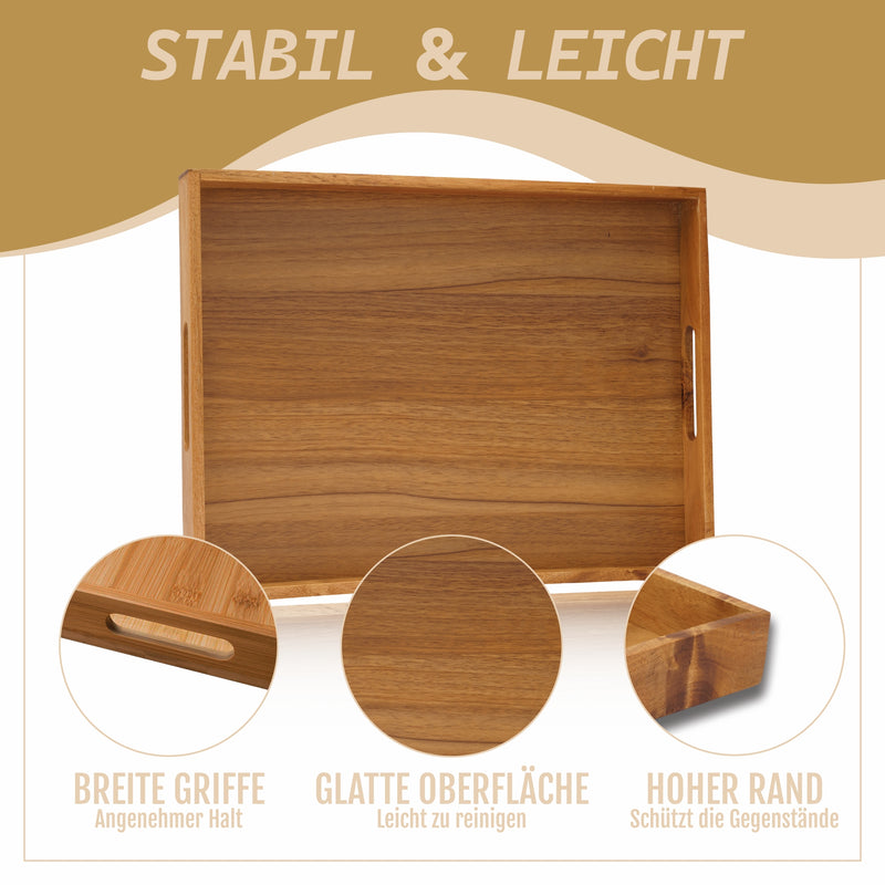Serviertablett aus Holz 40x30x4 cm