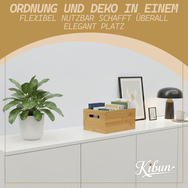 Holzkiste mit Griffe aus Bambus 30 x 20 x 14 cm