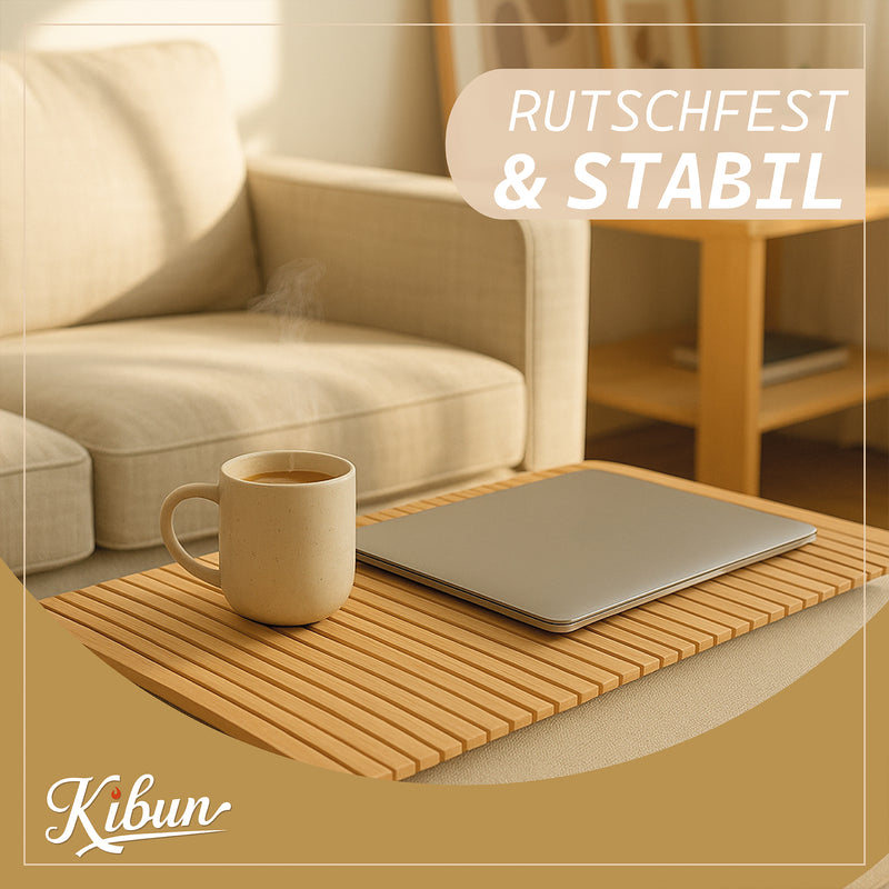 Flexible Couch-Ablage aus Bambus 63 x 37 cm