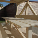 Holz-Pavillon mit Tisch & 2 Sitzbänken 8 Personen