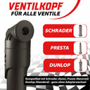 Fahrrad-Handpumpe Luftpumpe inkl. Halterung + Zubehör Basic Schwarz 20 cm