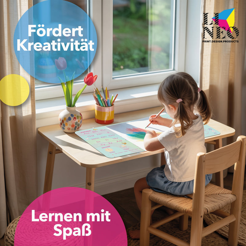 Schreibtischunterlage für Kinder 80x40 cm Lernunterlage