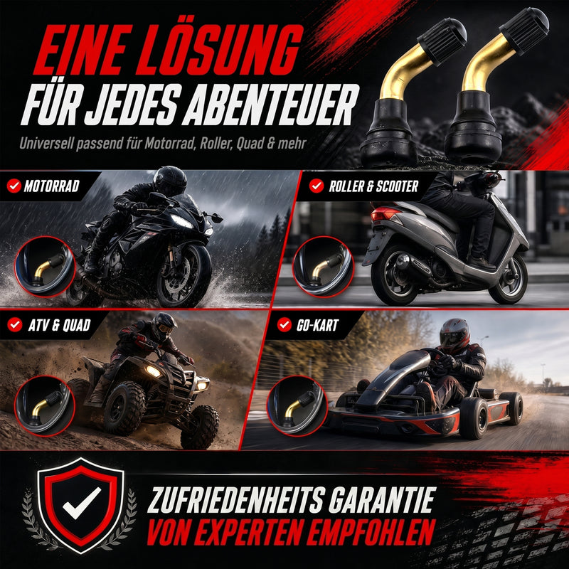 Schrader Winkelventile 90° Winkelventil für Motorrad, Roller & Quad