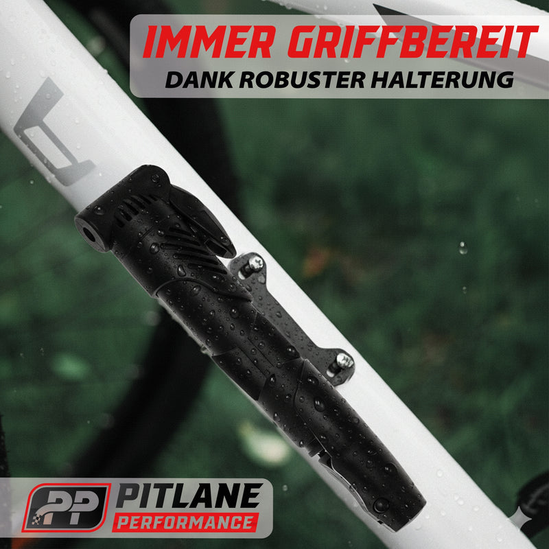 Fahrrad-Handpumpe Luftpumpe inkl. Halterung + Zubehör Basic Schwarz 20 cm