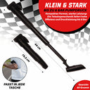 Fahrrad-Handpumpe Luftpumpe inkl. Halterung + Zubehör Basic Schwarz 20 cm