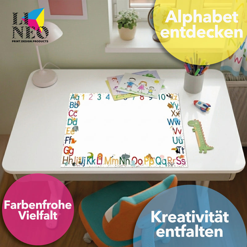 Schreibtischunterlage aus Papier Alphabet; Größe A2